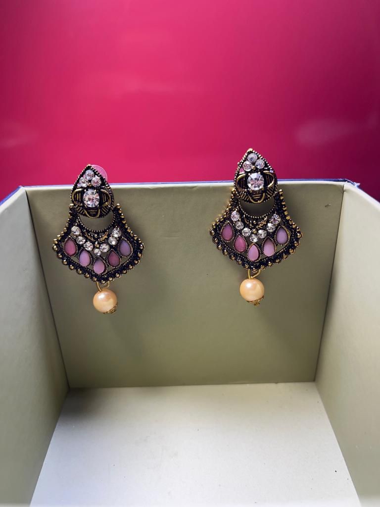 Buy Youbella Gold Plated Jewellery Designer Hanging Fancy Party Wear Light  Pink Earrings For Girl And Women at Rs1999 online  Jewellery online