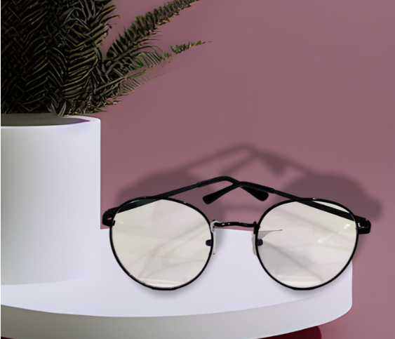 Round  Shape   White lens  Metal Unisex Sunglasses