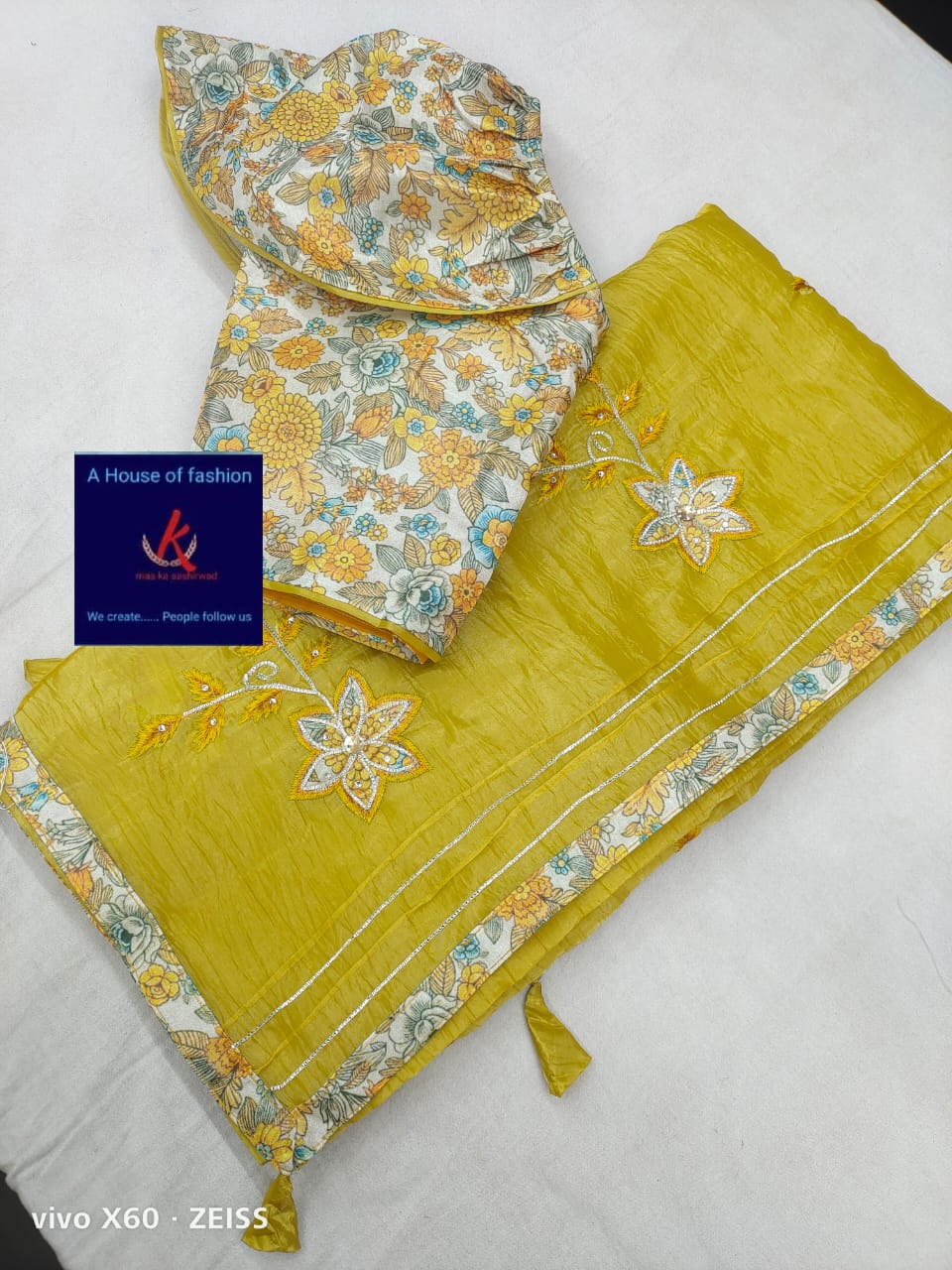 Partywear kalamkari printed soft cotton saree 
